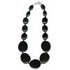 Necklace, Black Oval Drop