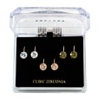 Sears Roebuck and Co. Cubic Zirconia Wire Trio Earrings