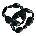 Apostrophe Lucite 2-Row Bead Stretch Bracelet - Black