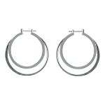 Apostrophe Double Hoop Earring - Gray/Silvertone