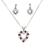 Amyethyst Heart Neck & Earring Set