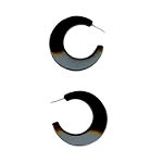 Apostrophe Black Acrylic Hoop Earrings