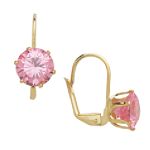 9 ct Pink Round Euro Earring