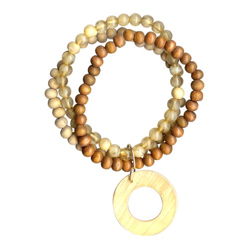 Covington Gold Bead with Circle Drop Bracelet