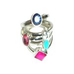 Kool Konnections 5 Row Mixed Stone Ring