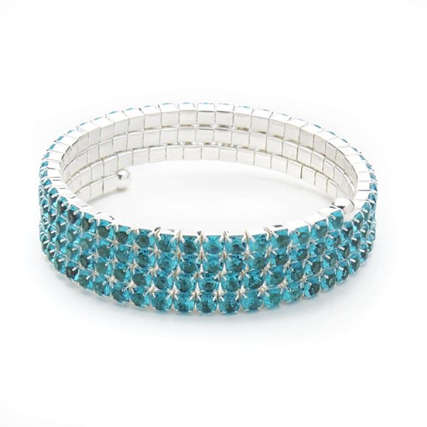 Great Price Bracelets Triple Strand Coil Rhinestone Bracelet