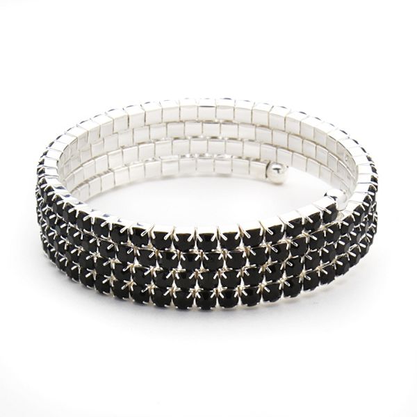 Great Price Bracelets Triple Strand Coil Rhinestone Bracelet