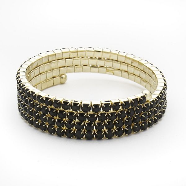 Great Price Bracelets Triple Strand Coil Rhinestone Bracelet