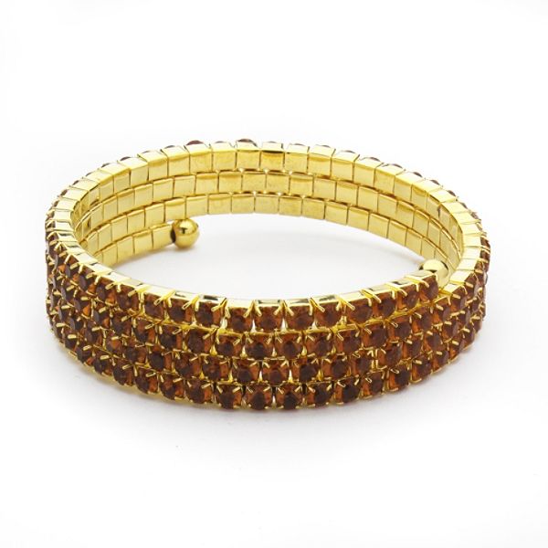 Great Price Bracelets Triple Strand Coil Rhinestone Bracelet