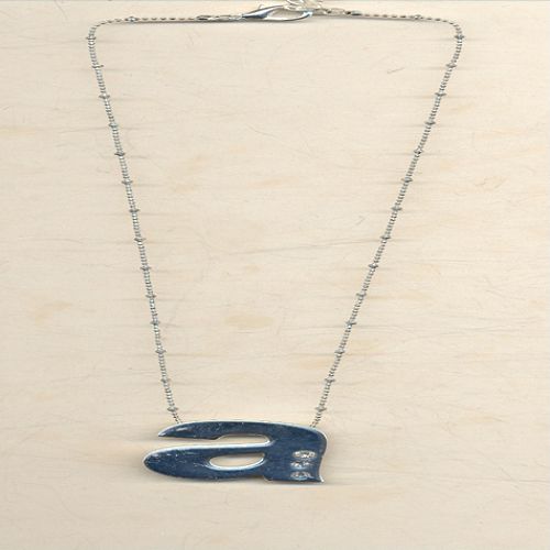 Initial A Necklace in Silvertone