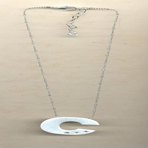 Initial C Necklace in Silvertone