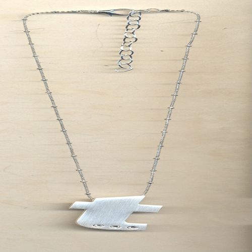Initial T Necklace in Silvertone