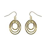3-Oval Drop Pierced Earring. Goldplate