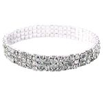 Metaphor 3 Row Round Crystal Stretch Bracelet