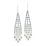Metaphor Crystal and Rhinestone Strands Chandelier Fishhook Earrings