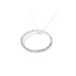 Metaphor Crystal Stone Circle Pendant with Chain Necklace