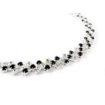 Metaphor Black and White Crystal Zigzag Center Necklace