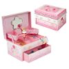 Mia Musical Ballerina Jewelry Box With Flower Shaped Mirror & Auto Drawer