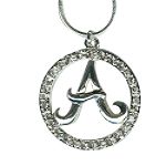 Sears Roebuck and Co. Silvertone Initial Circle Pendant