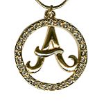 Sears Roebuck and Co. Goldtone Initial Circle Pendant