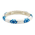 Apostrophe Bracelet, Blue and White Enamel Diamonds