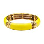 Apostrophe Bracelet, Enamel Yellow with Goldtone Stretch