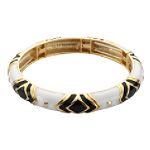 Apostrophe Bracelet, Enamel with Diamond Design