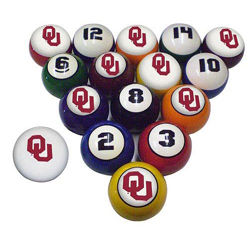 Sports Fan Products College Billiard Ball Set - Oklahoma 