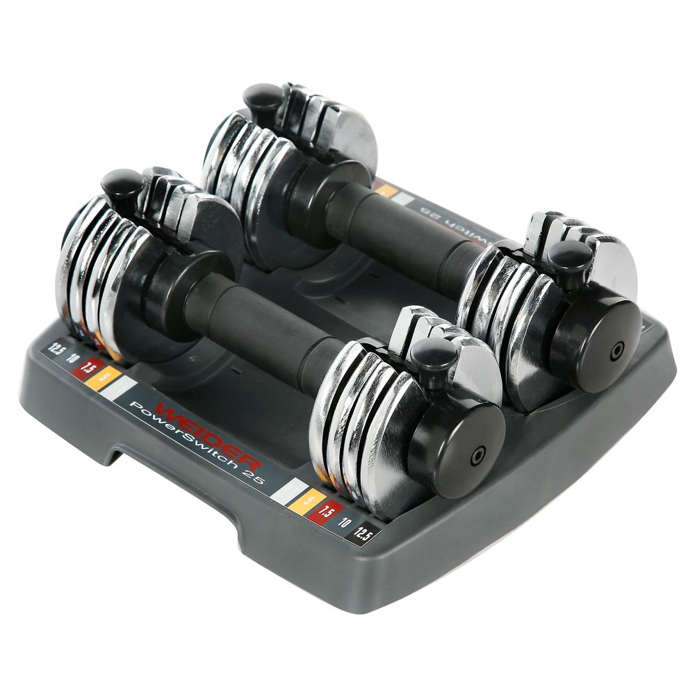 Weider PowerSwitch 12.5lb Pair Adjustable Hand Weights