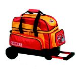 NFL DOUBLE ROLLER - TWO BALL WHEELED BOWLING BAG - KANSAS CITY CHIEFS