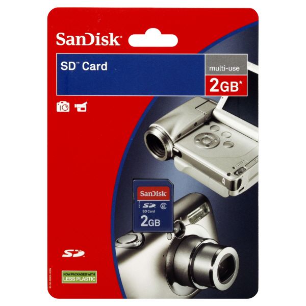 SanDisk - SanDisk SD Card, Multi-Use, 2 GB, 1 card