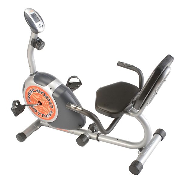 Crescendo Fitness Recumbent Magnetic Exercise Bike with Electronic Display