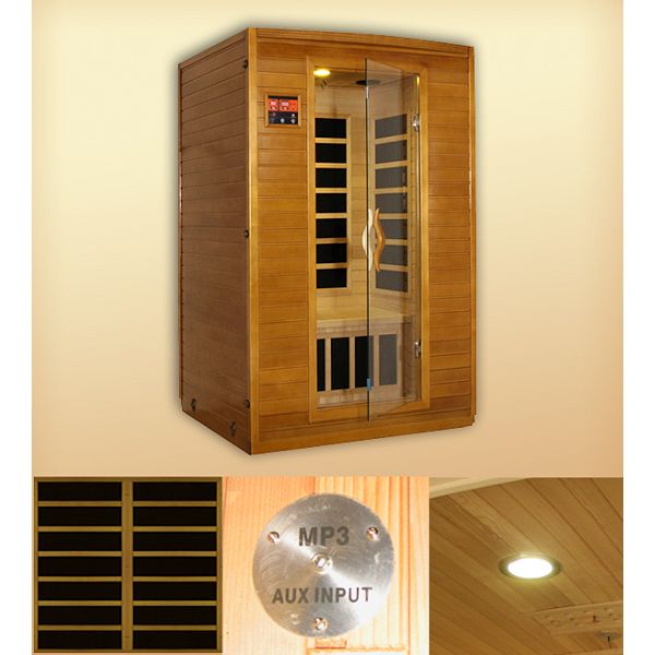 Lifesmart Signature 2 Person Sauna w/6 Deluxe Carbon Tech Heaters and MP3 Hook Up Sound System