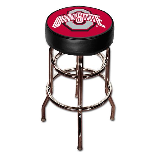Sports Fan Products College Chrome/Vinyl Double Rung Bar Stool - Ohio State
