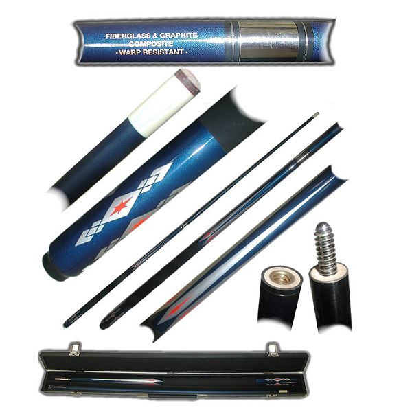 Trademark BLUE DIAMOND STAR Billiard FIBERGLASS Pool Cue Stick