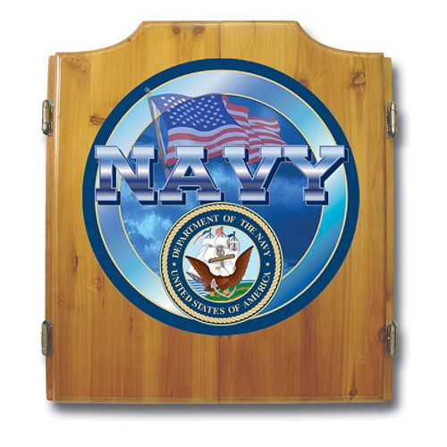 Trademark US Navy Dart Cabinet including Darts and Board