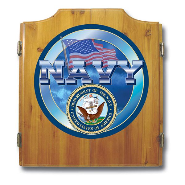 Trademark US Navy Dart Cabinet including Darts and Board