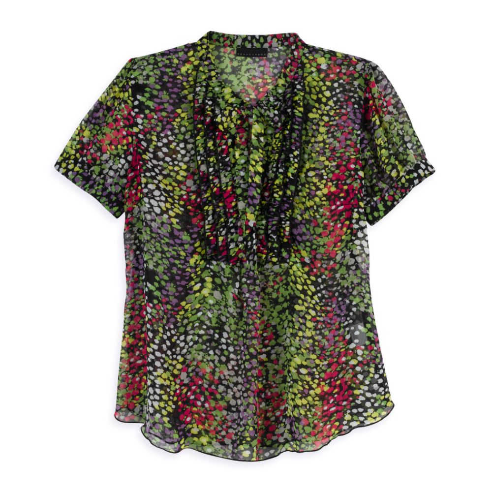 Apostrophe Crinkle Woven with Tieneck and Ruffles