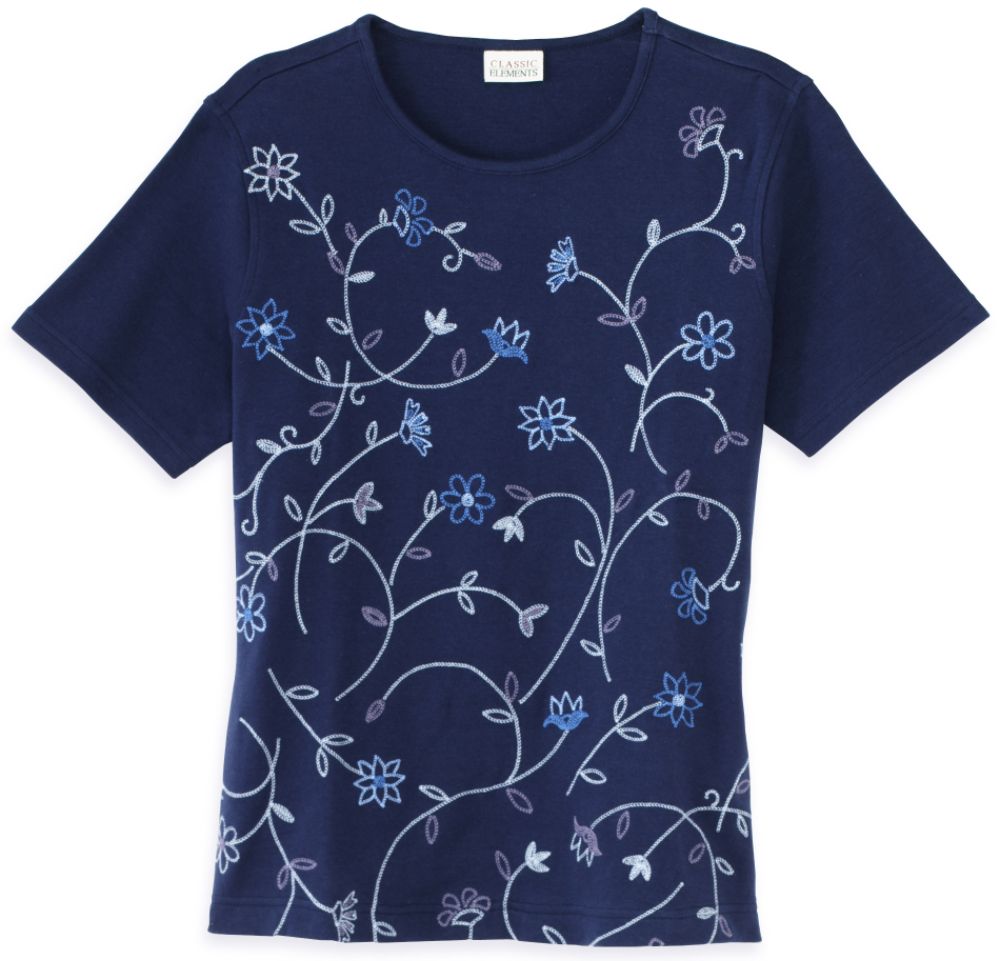 Classic Elements All Over Embroidered Tee