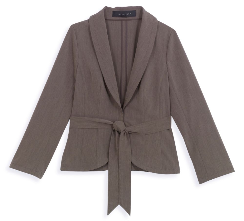 Apostrophe Cross Dye Belted Shawl Collar Jacket