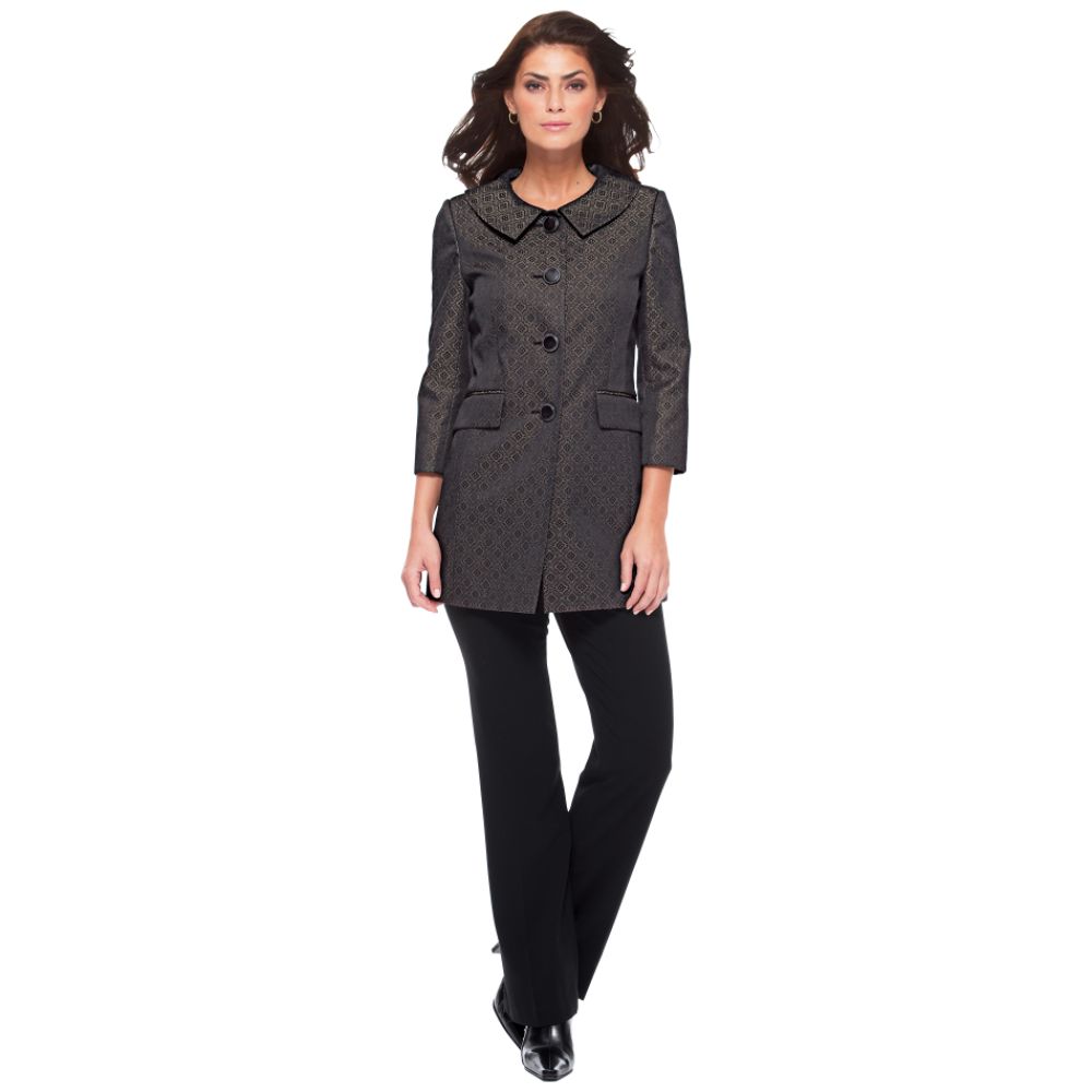 Apostrophe 3/4 Sleeve Brocade Jacket