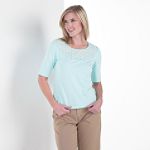 Apostrophe Elbow U-Neck 3/4 Sleeve