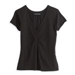 Apostrophe Ruched Front Cap Sleeve