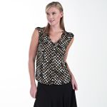 Apostrophe Ruffle Trimmed V-Neck Blouse