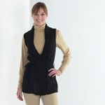 Apostrophe Tie Waist Long Sweater Vest