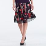 Apostrophe Print Block Hem Skirt