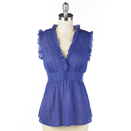 Uniform JPR Button Ruffle Top