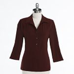 Susan Lawrence 3/4 Sleeve Snap Front Polo
