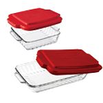 Anchor Hocking 4 pc. Sculpted Ovenware w/ Red Lids Value Pack
