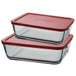 Anchor Hocking 4 pc. Rectangular Storage w/Red Lids